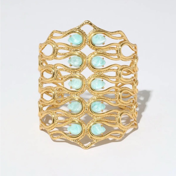 Alexis Bittar Elegant Gold and Green Women's Bracelet
